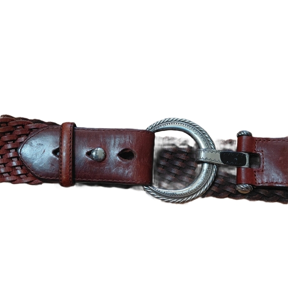 Set of Three Women\'s Wide Leather Belts Size 30 Brown, Green and Tan Statements main image 4
